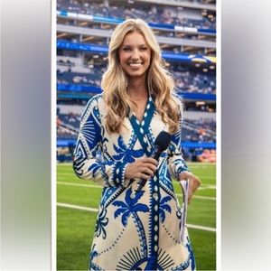 New FARM Rio Long Sleeve Wrap Blazer Dress NWT